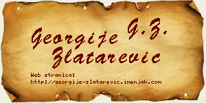 Georgije Zlatarević vizit kartica